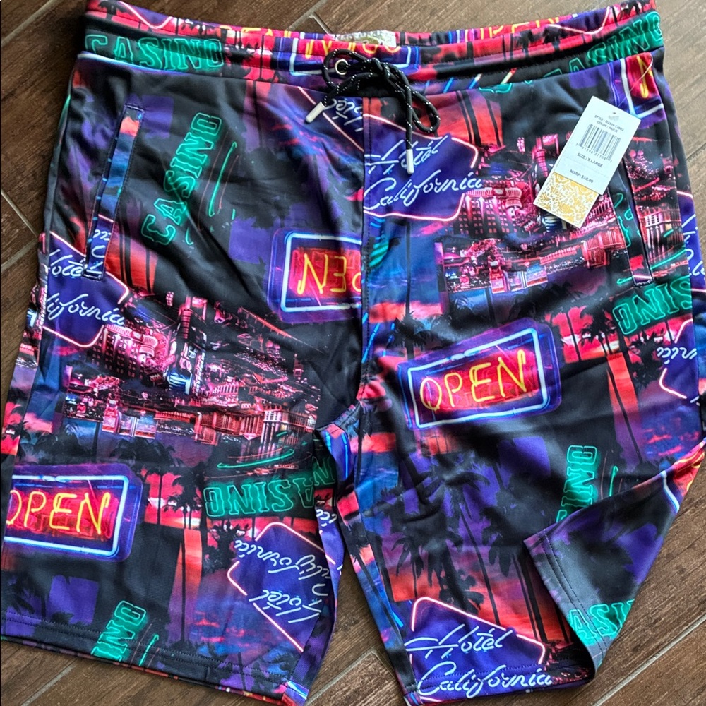 Vibrant Neon Print Men's Shorts